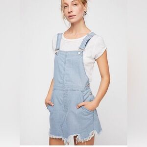 Free People Torn Up Distressed Denim Skirtall